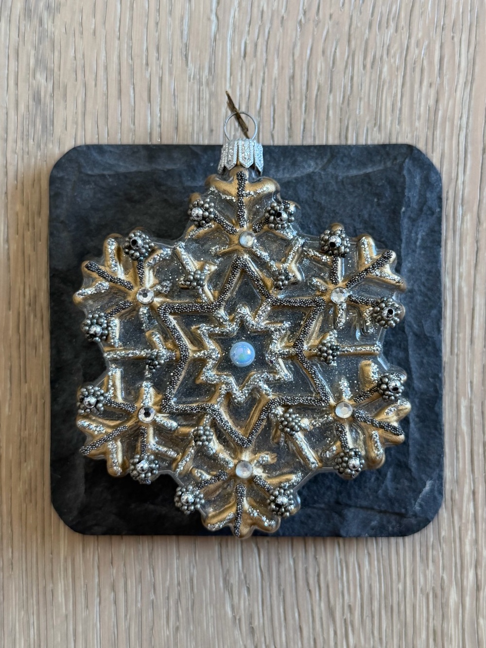 2016 Neiman Marcus Glass Snowflake Christmas Ornament